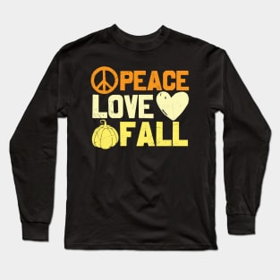 Peace Love Fall Thanksgiving T-shirt Fall Gift Long Sleeve T-Shirt